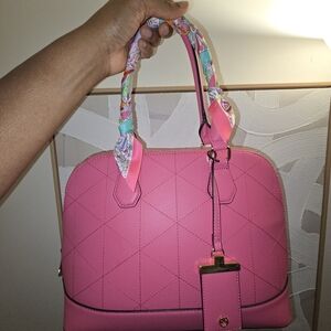 Pink Quilted Handbag